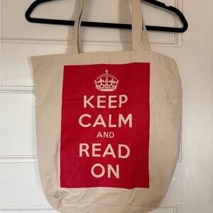 Keep Calm and Read On Canvas Tote Bag